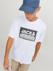 Jack & Jones Logo Crew neck T-shirt -White - 12253442