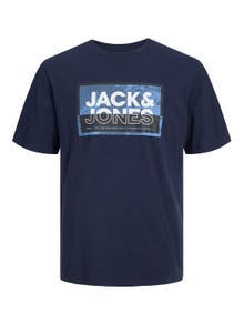 Jack & Jones Nyomott mintás Környak Trikó -Navy Blazer - 12253442