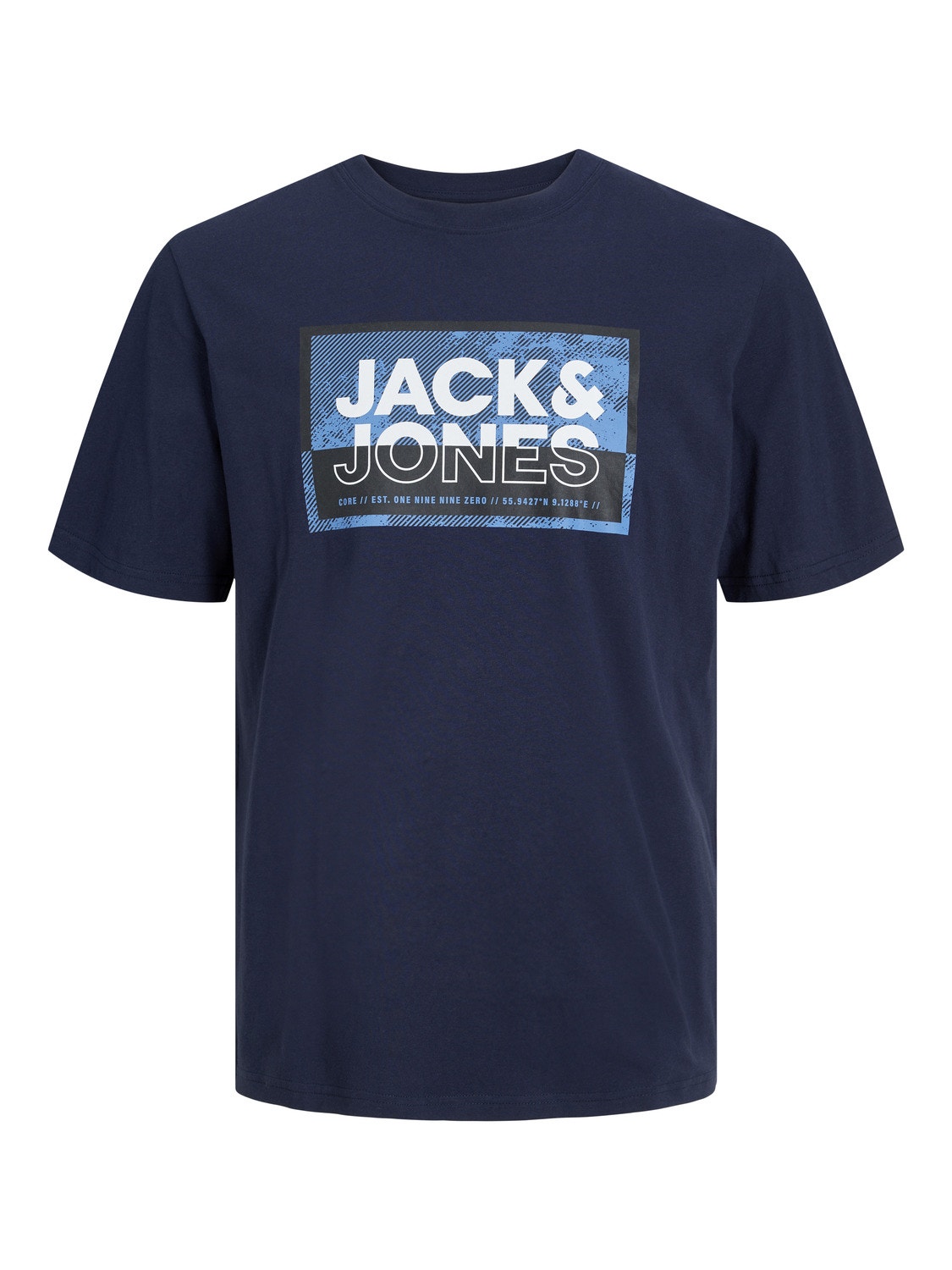 Jack & Jones Nyomott mintás Környak Trikó -Navy Blazer - 12253442