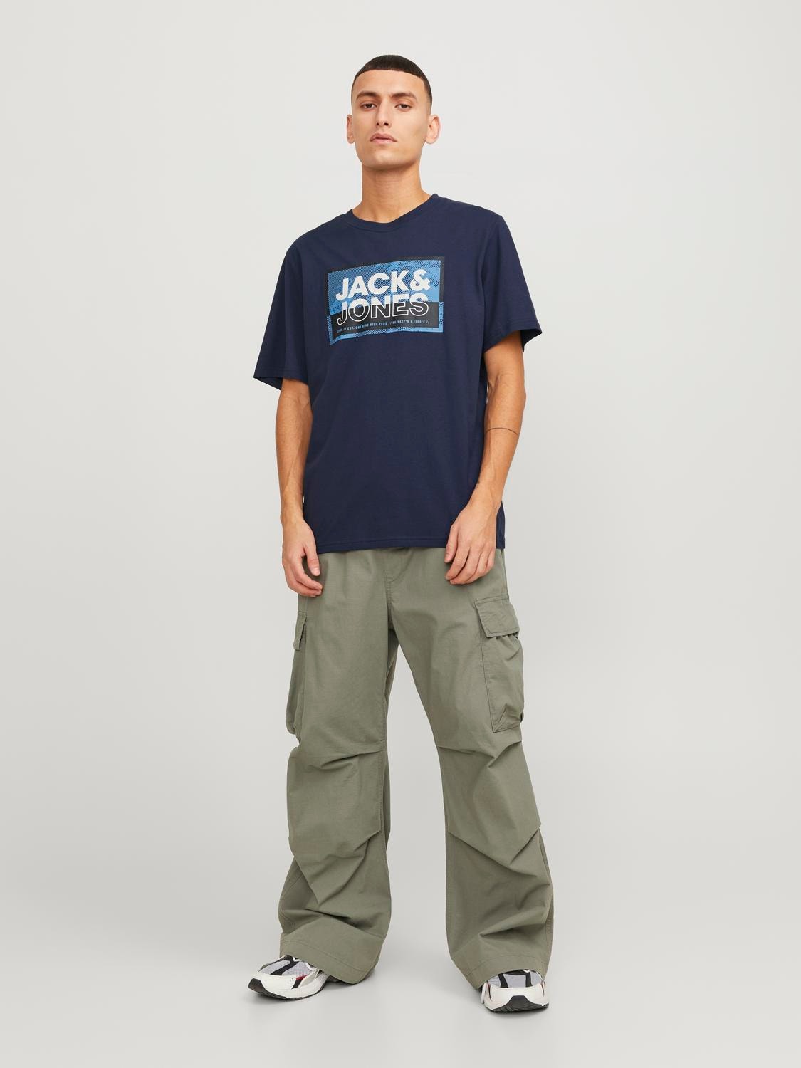 Jack & Jones Logo Crew neck T-shirt -Navy Blazer - 12253442