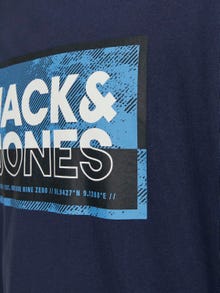 Jack & Jones Logo Ümmargune kaelus T-särk -Navy Blazer - 12253442