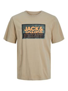 Jack & Jones Logotipas Apskritas kaklas Marškinėliai -Crockery - 12253442