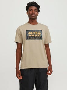 Jack & Jones Logo Kruhový výstřih Tričko -Crockery - 12253442