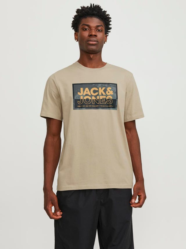 Jack & Jones Logo Ümmargune kaelus T-särk - 12253442