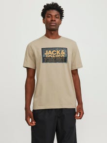 Jack & Jones Z logo Okrągły dekolt T-shirt -Crockery - 12253442