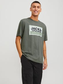 Jack & Jones Logo Crew neck T-shirt -Agave Green - 12253442