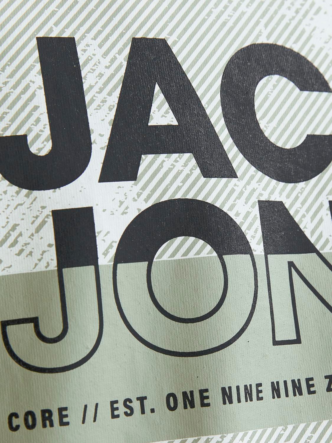 Jack & Jones Logo Kruhový výstřih Tričko -Agave Green - 12253442