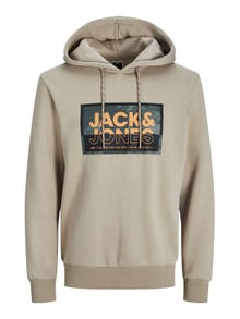 Jack & Jones Hoodie Logo -Crockery - 12253443