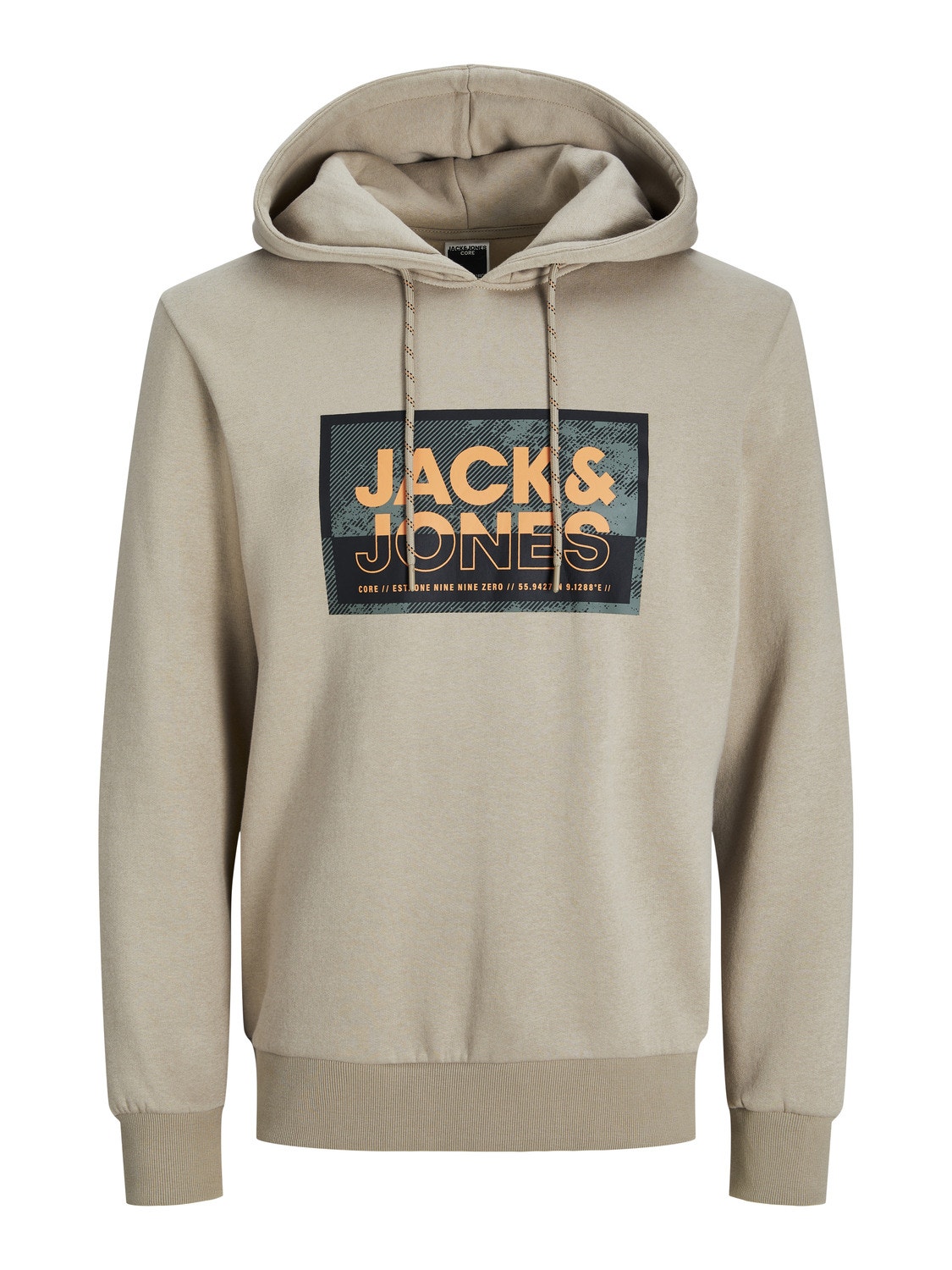 Jack & Jones Logo Hoodie -Crockery - 12253443