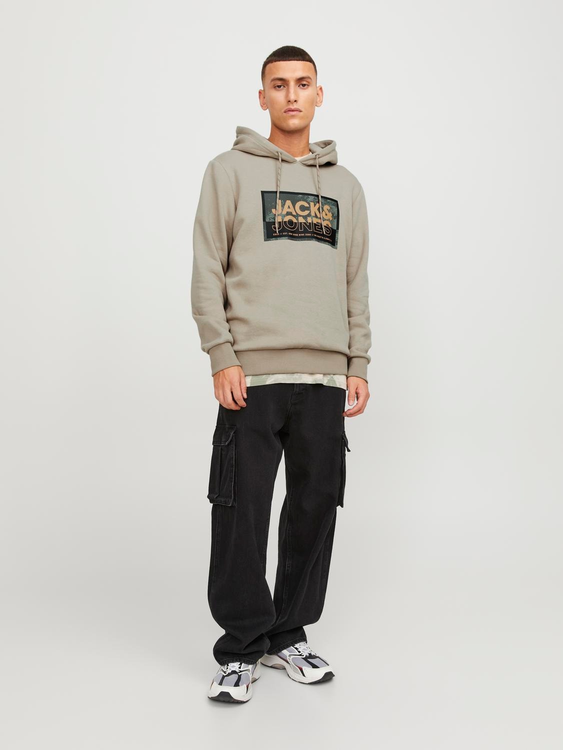 Jack & Jones Logó Kapucnis felső -Crockery - 12253443