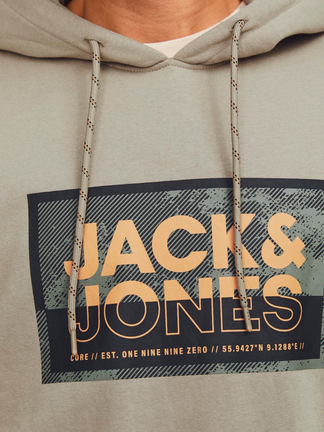 Jack & Jones Hoodie Logo -Crockery - 12253443