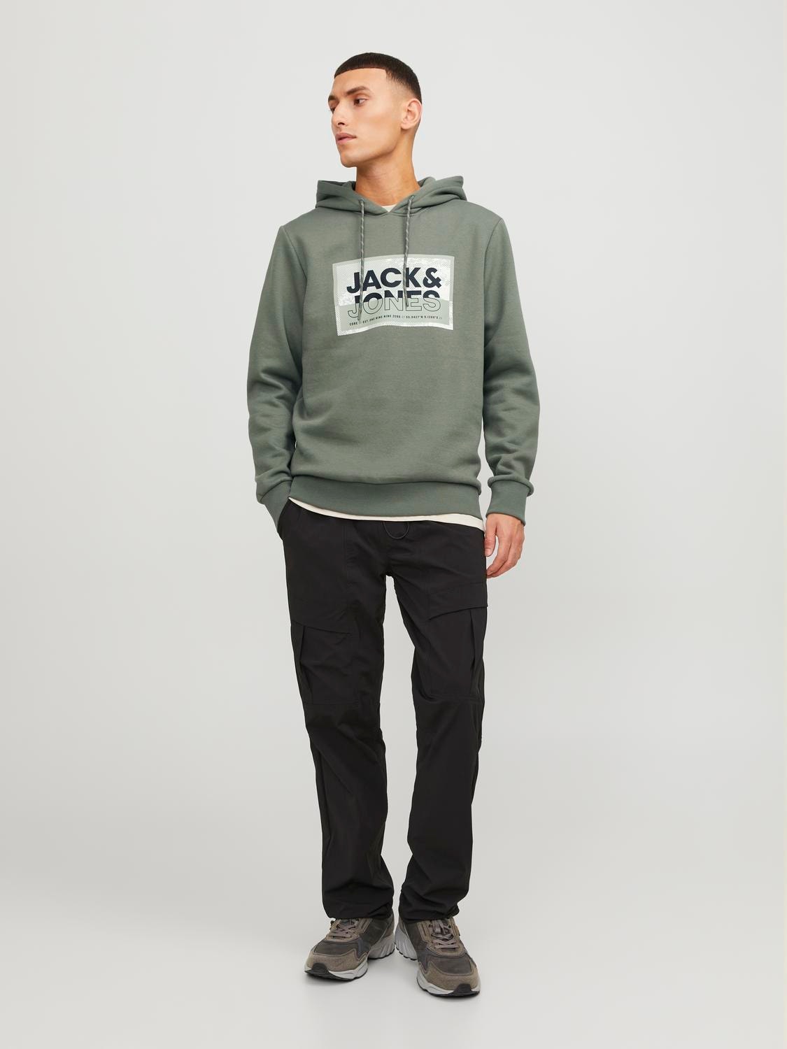 Jack & Jones Logo Hættetrøje -Agave Green - 12253443