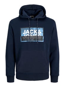 Jack & Jones Hoodie Logo -Navy Blazer - 12253443