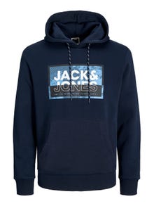 Jack & Jones Logo Hættetrøje -Navy Blazer - 12253443