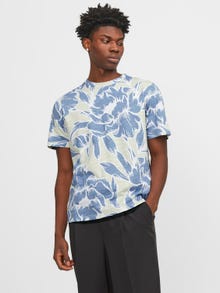 Jack & Jones All Over Print Crew neck T-shirt -Green Tint - 12253552