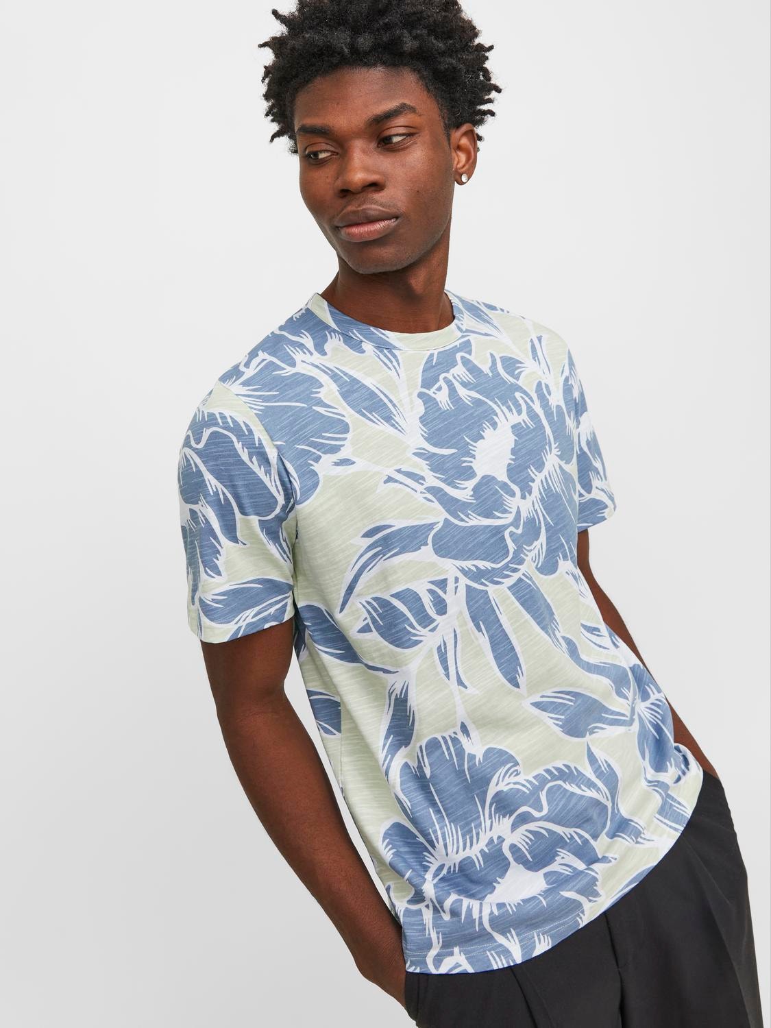 Jack & Jones Camiseta All Over Print Cuello redondo -Green Tint - 12253552