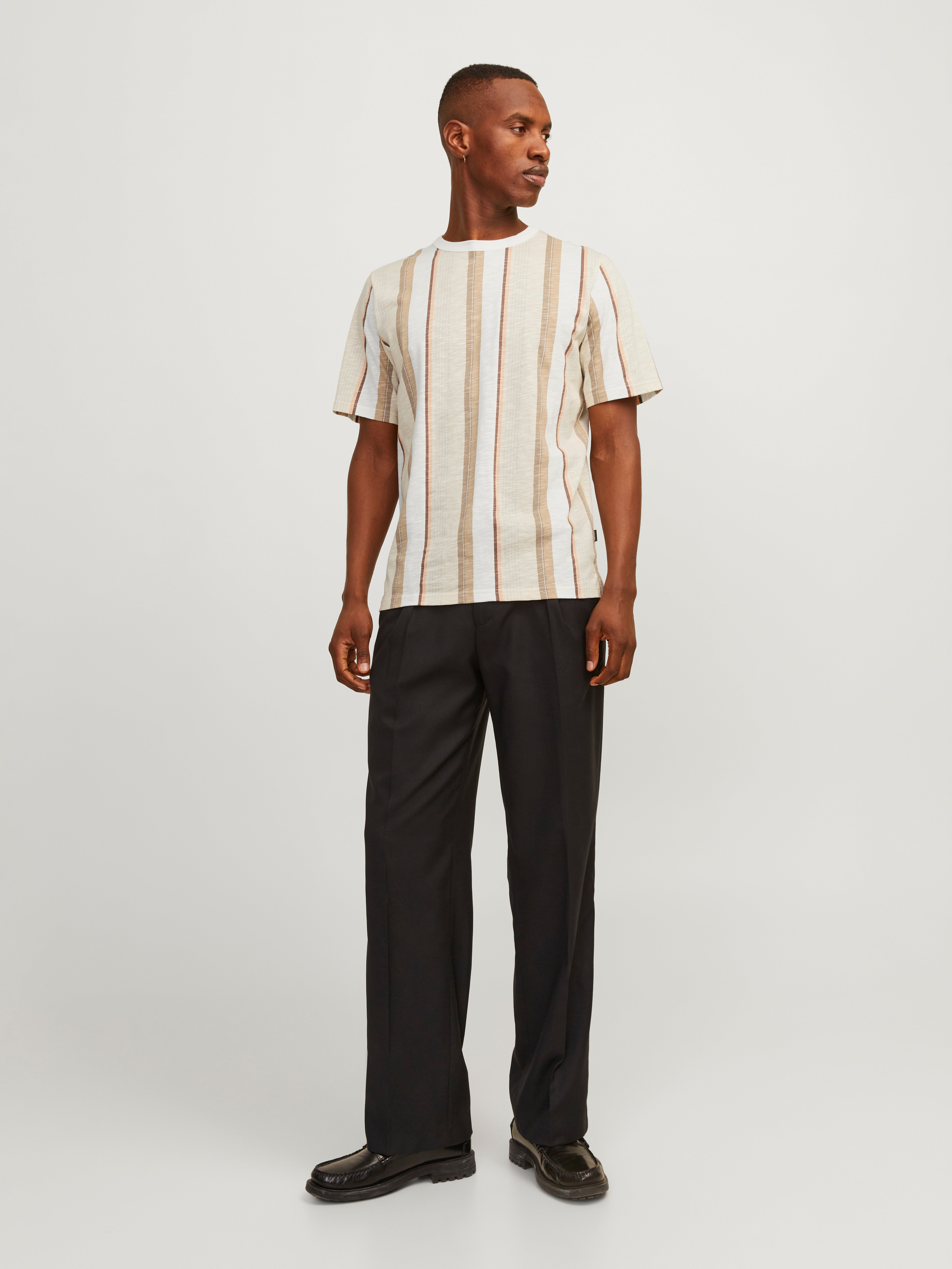 All Over Print Rundhals T-shirt | Beige | Jack & Jones® 