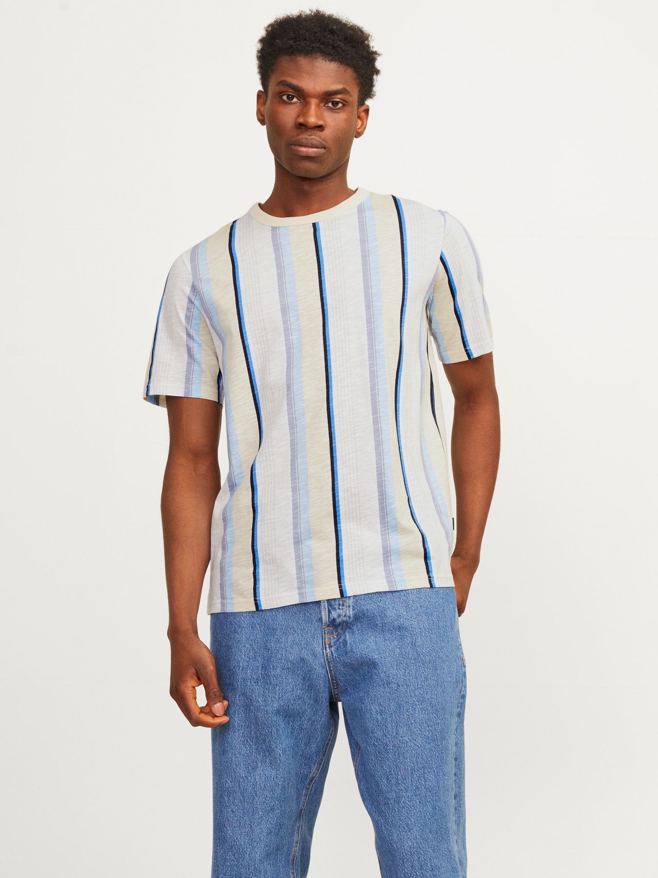 Jack & Jones All Over Print O-hals T-skjorte -Summer Sand - 12253552