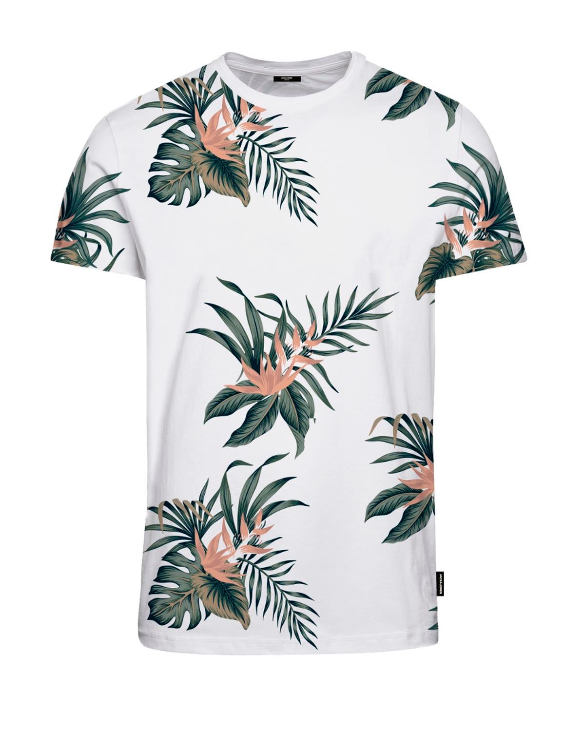 All Over Print Rundhals T-shirt | Weiß | Jack & Jones®