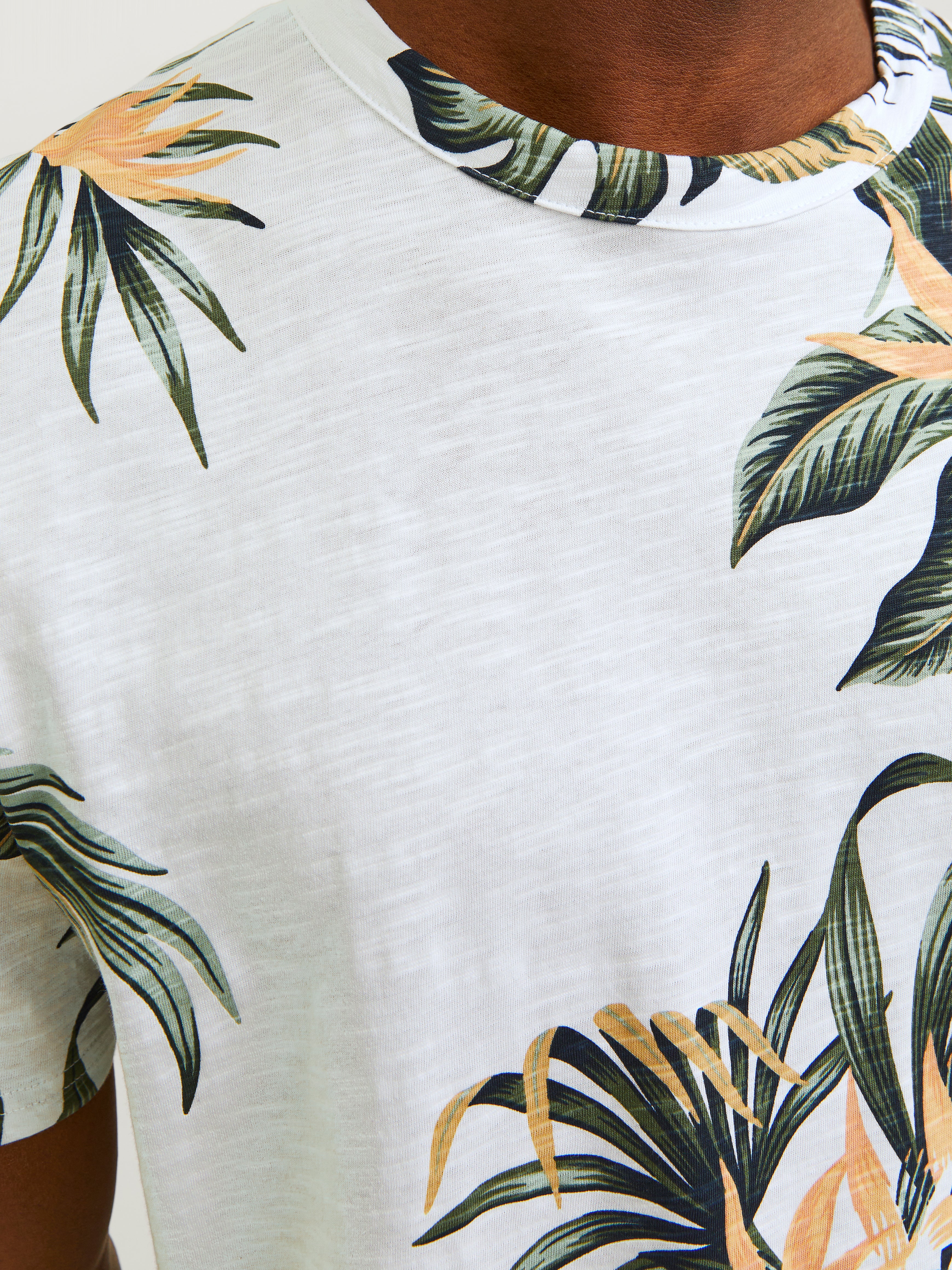 Jack & Jones All Over Print Crew neck T-shirt -White - 12253552