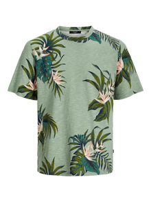 Jack & Jones Celoplošný potisk Kruhový výstřih Tričko -Lily Pad - 12253552