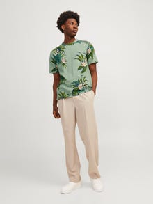 Jack & Jones All Over Print Okrągły dekolt T-shirt -Lily Pad - 12253552