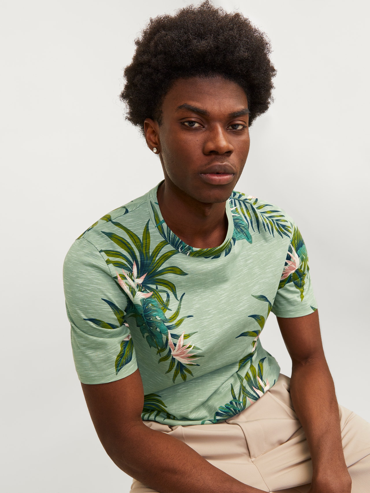 Jack & Jones All Over Print Okrągły dekolt T-shirt -Lily Pad - 12253552