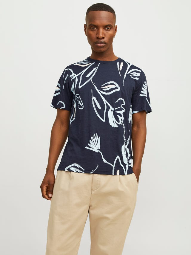 Jack & Jones All Over Print O-hals T-skjorte - 12253552