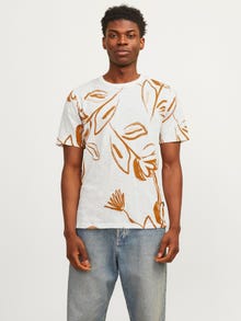 Jack & Jones Anyagában mintás Környak Trikó -Sudan Brown  - 12253552