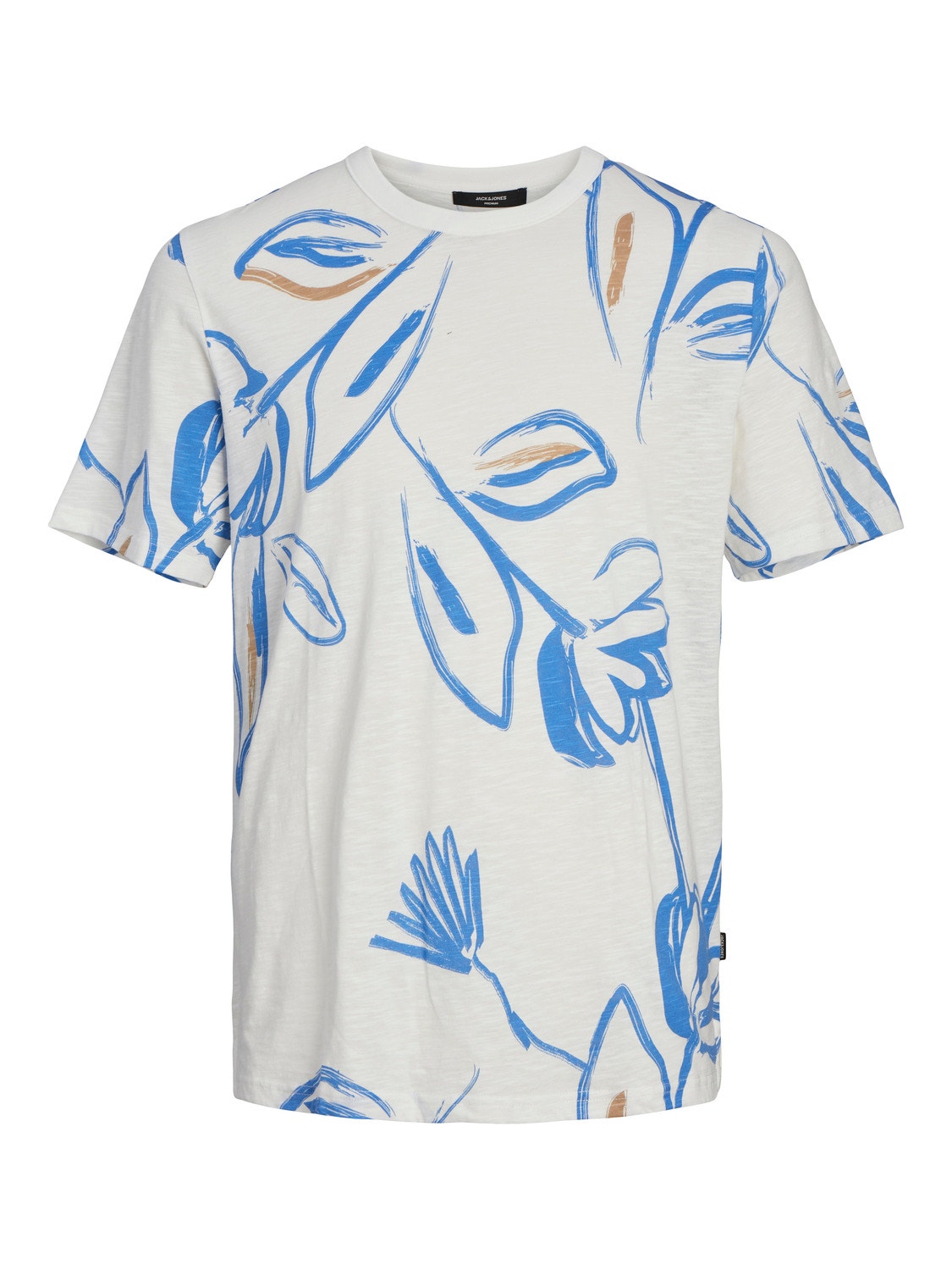 Jack & Jones All Over Print Rundhals T-shirt -Cloud Dancer - 12253552