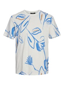 Jack & Jones T-shirt All Over Print Girocollo -Cloud Dancer - 12253552