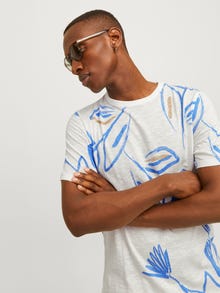 Jack & Jones All-Over Print Ronde hals T-shirt -Cloud Dancer - 12253552