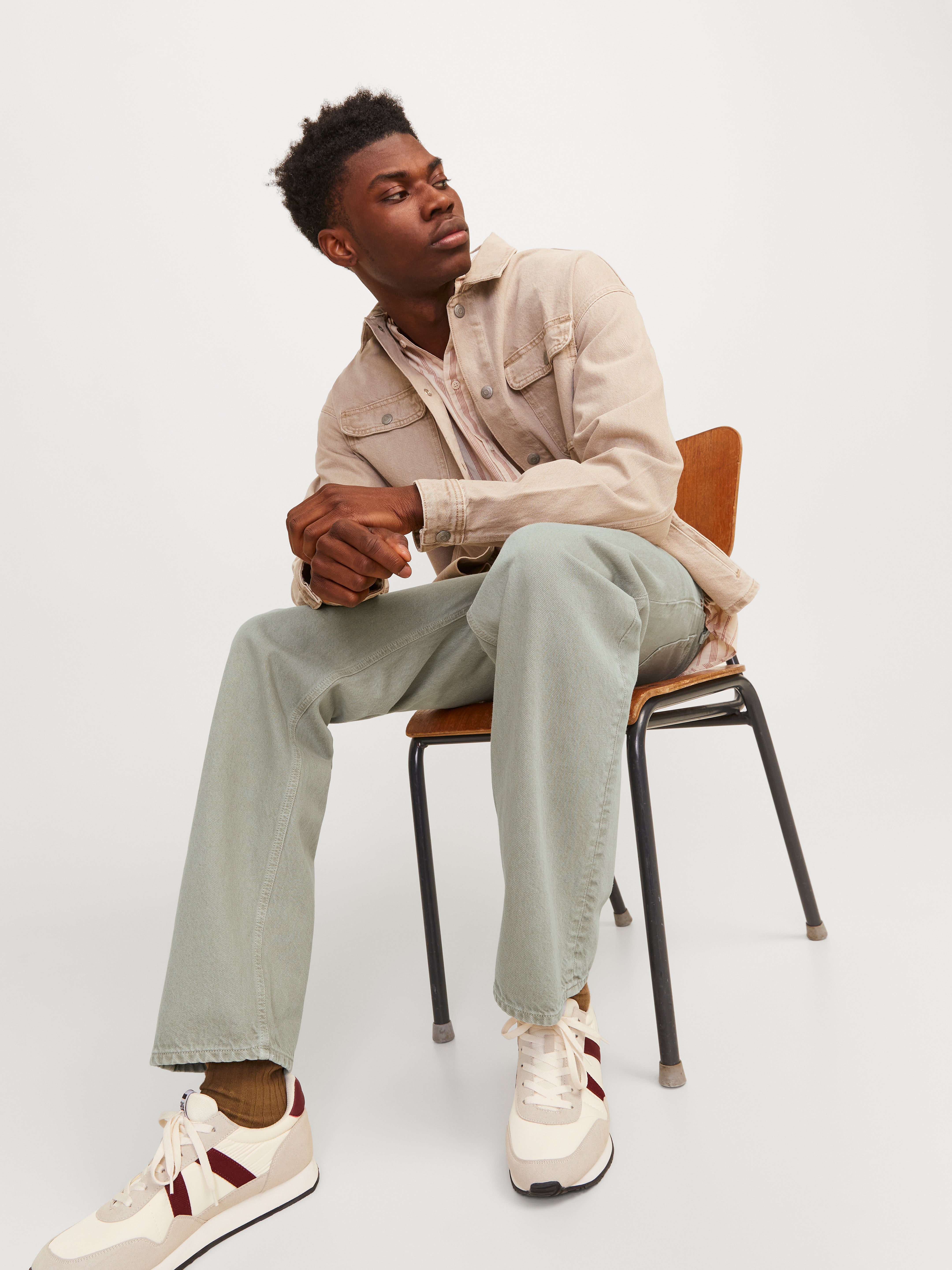 Jack & Jones JJIEDDIE JJCOOPER AM 469 Loose fit jeans -Sage - 12253572