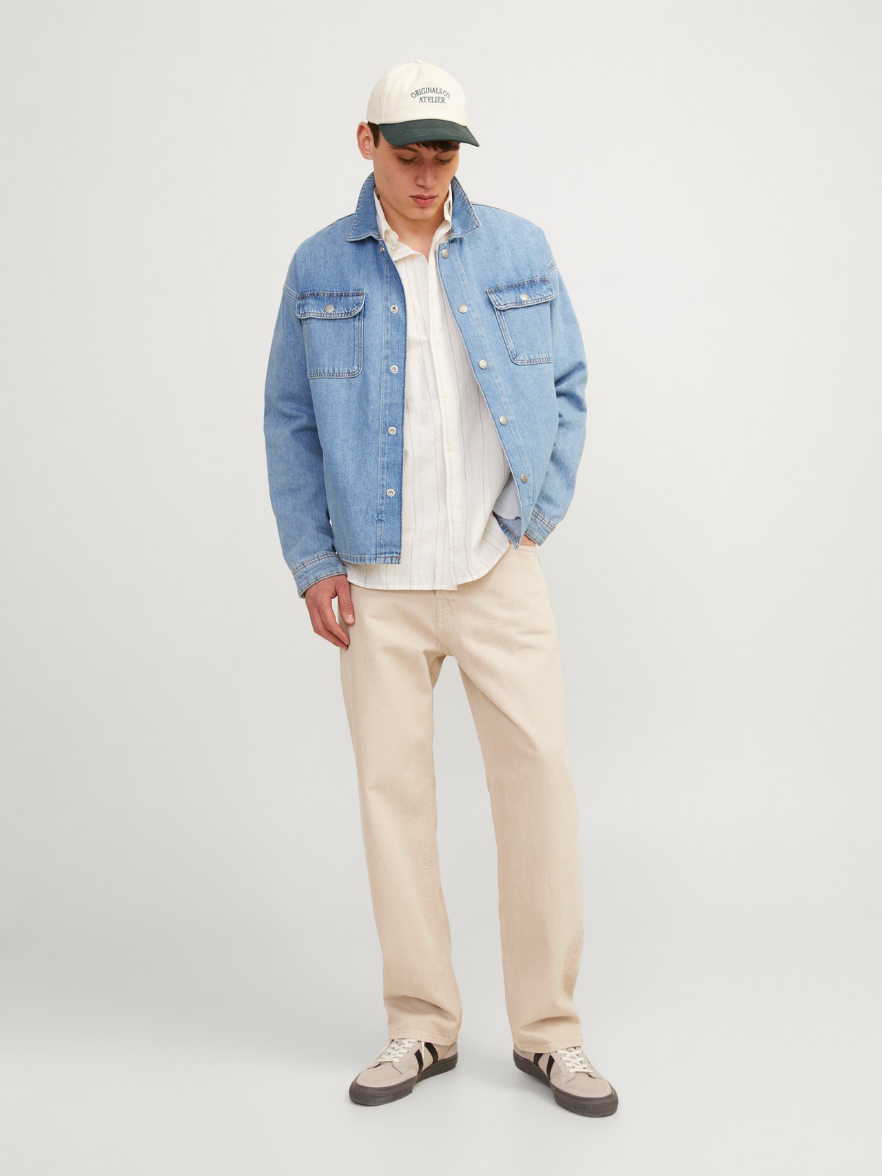 Jack & Jones JJIEDDIE JJCOOPER AM 469 Loose fit Džinsai -Moonbeam - 12253572