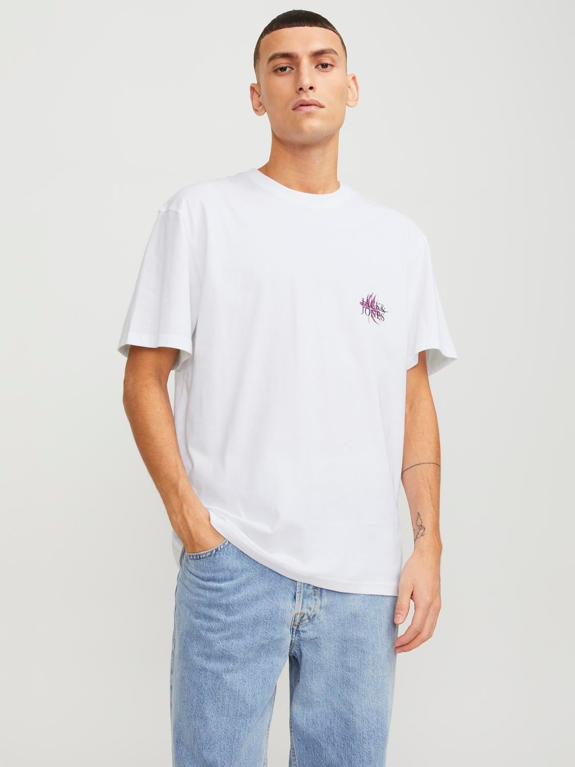 T-shirt Imprimé Col Rond - Jack & Jones - Modalova