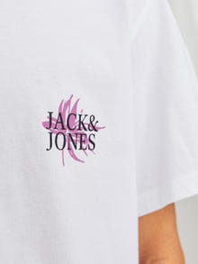 Jack & Jones Printed Crew neck T-shirt -Bright White - 12253602