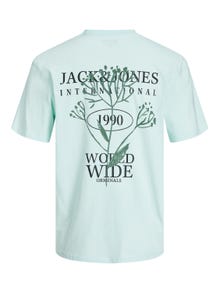 Jack & Jones Printed Crew neck T-shirt -Skylight - 12253602