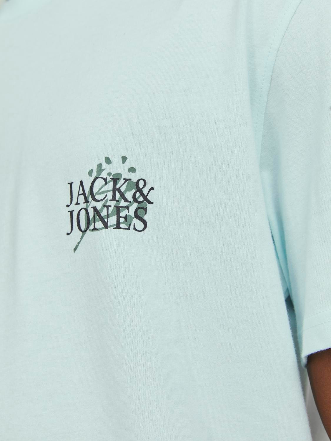 Jack & Jones Printed Crew neck T-shirt -Skylight - 12253602