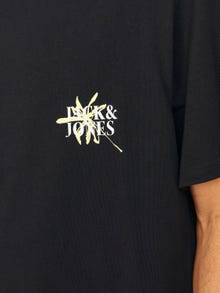 Jack & Jones Spausdintas raštas Apskritas kaklas Marškinėliai -Black - 12253602