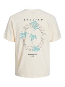 Jack & Jones Tryck Rundringning T-shirt -Buttercream - 12253602