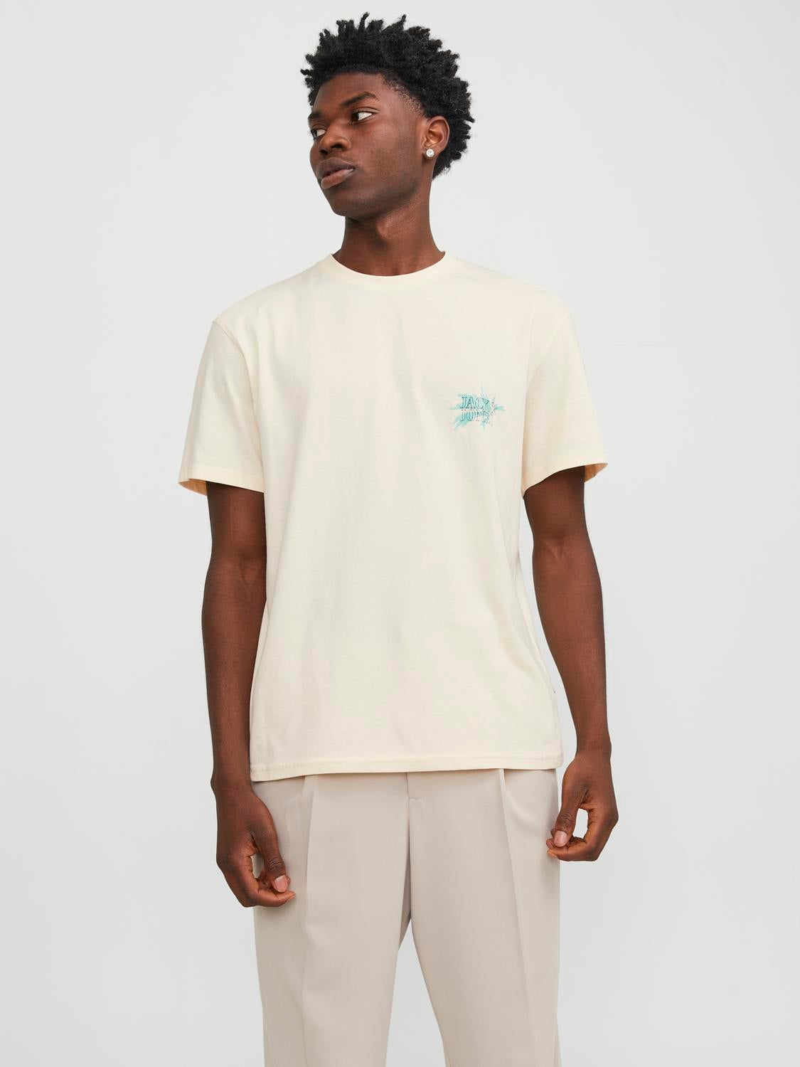 T-shirt Imprimé Col Rond - Jack & Jones - Modalova