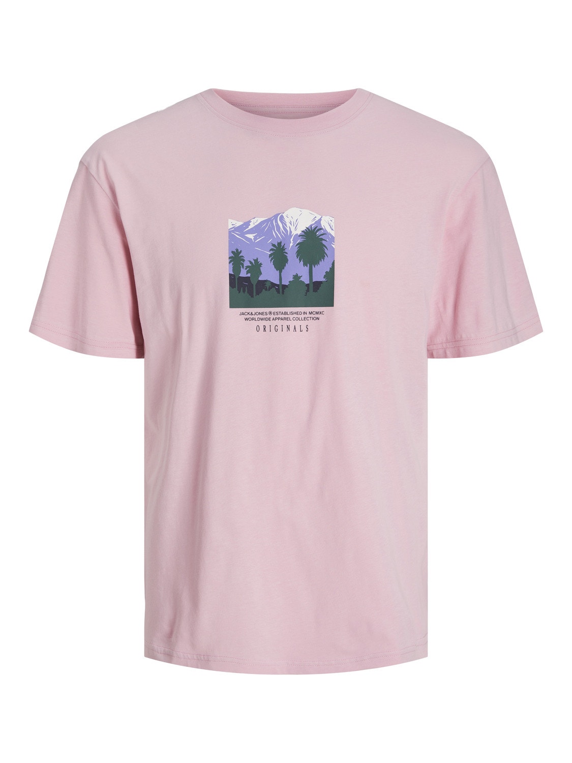 Jack & Jones Tryck Rundringning T-shirt -Pink Nectar - 12253613