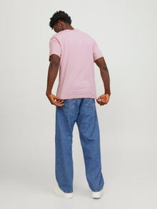 Jack & Jones Printed Crew neck T-shirt -Pink Nectar - 12253613