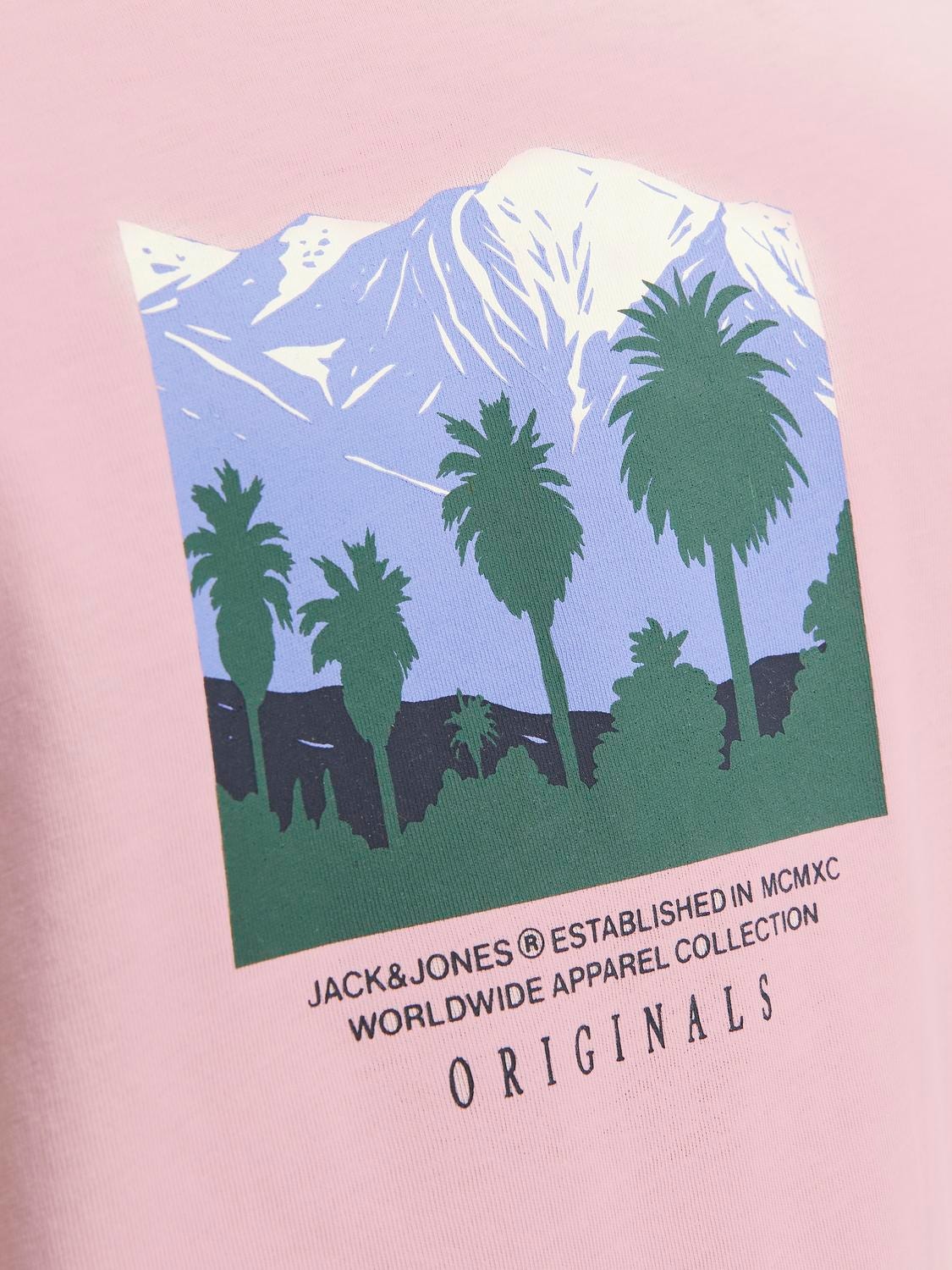 Jack & Jones Nadruk Okrągły dekolt T-shirt -Pink Nectar - 12253613