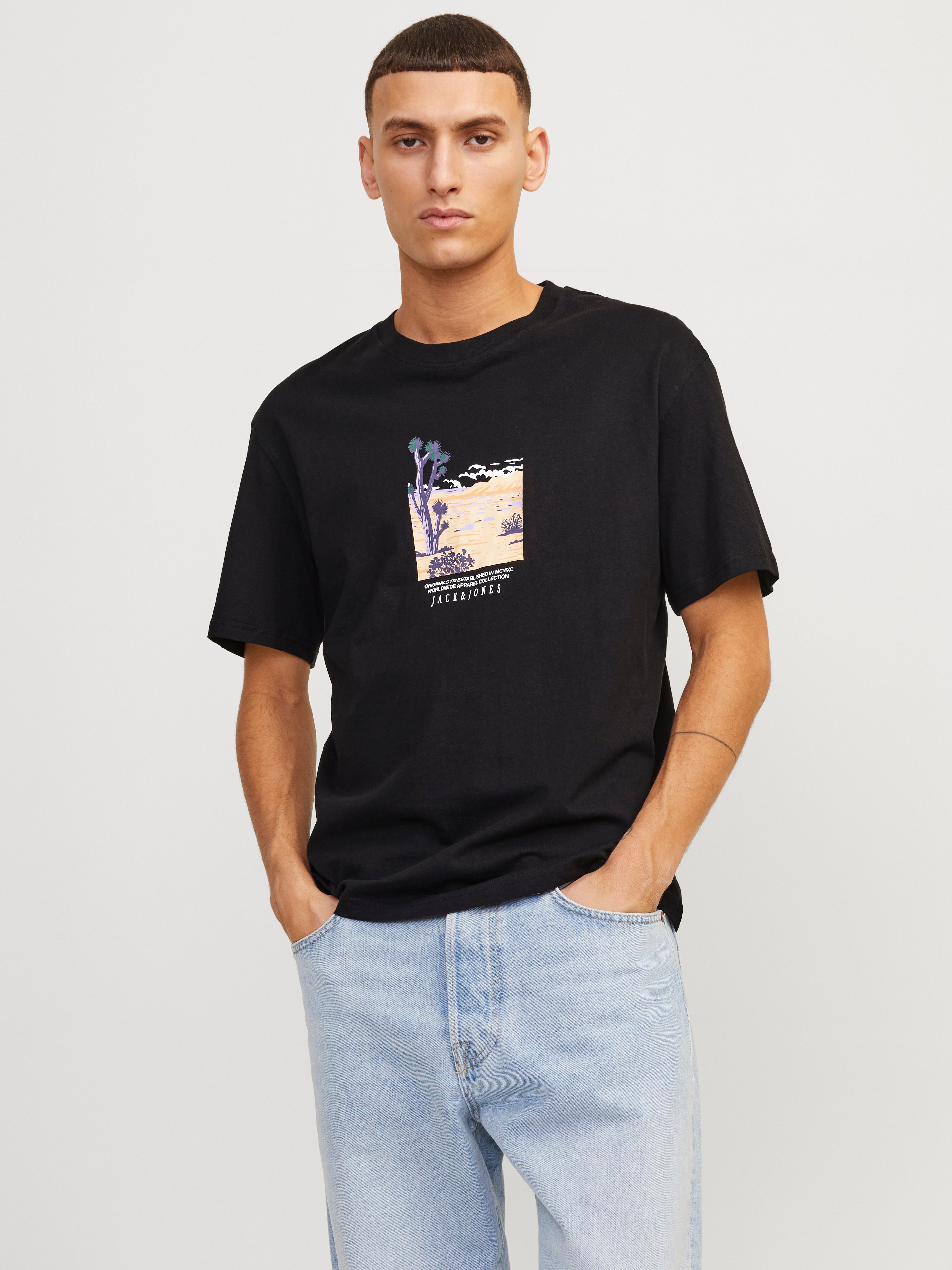 T-shirt Imprimé Col Rond - Jack & Jones - Modalova