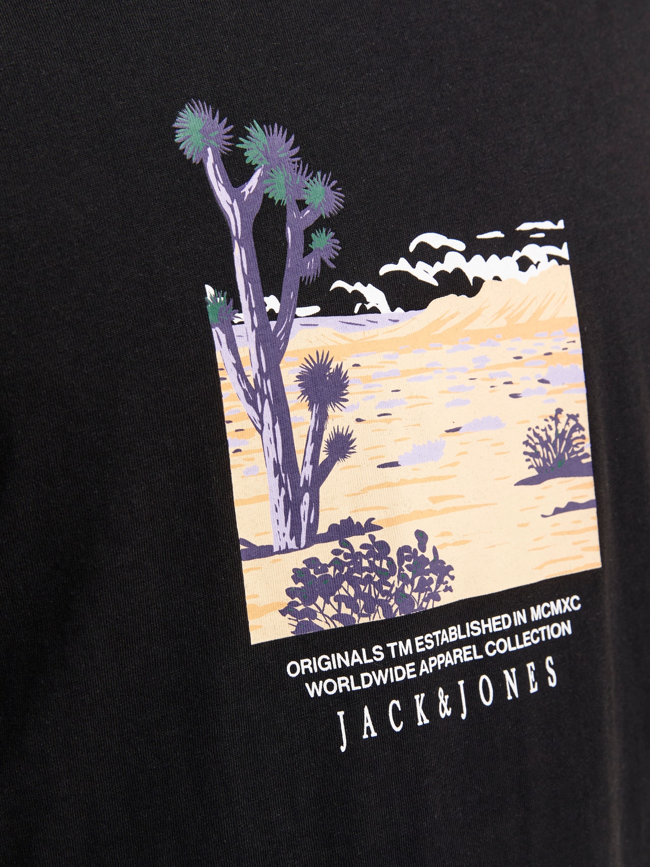 Jack & Jones Printed Crew neck T-shirt -Black - 12253613