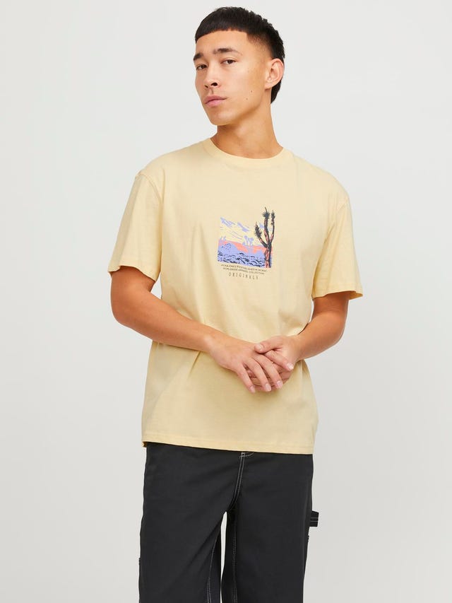 Jack & Jones Nadruk Okrągły dekolt T-shirt - 12253613