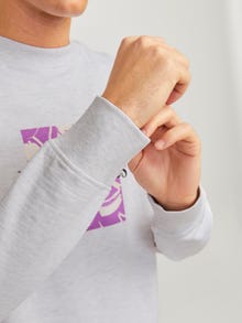 Jack & Jones Gedrukt Sweatshirt met ronde hals -White Melange - 12253652