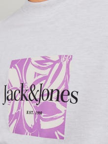 Jack & Jones Moletom com gola redonda Estampar -White Melange - 12253652