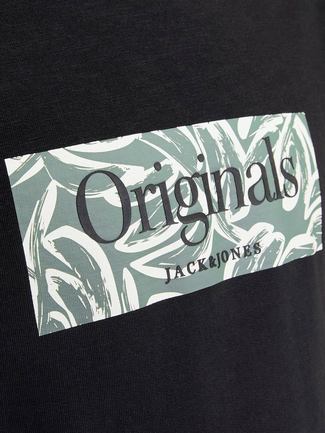 Jack & Jones Printed Crewn Neck Sweatshirt -Black - 12253652